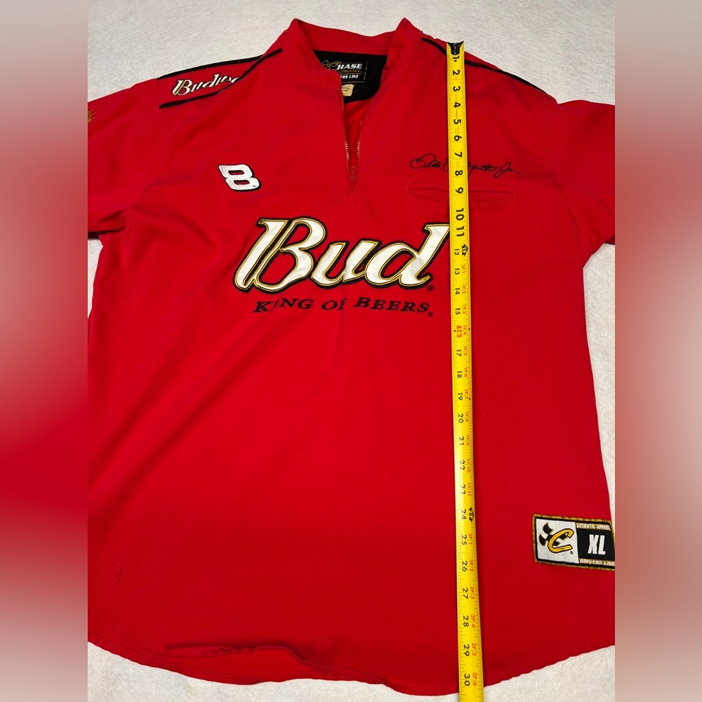 Vintage Chase Authentics XL Dale Earnhardt Jr Budweiser 1/4 Zip Pullover Shirt - Picture 9 of 9